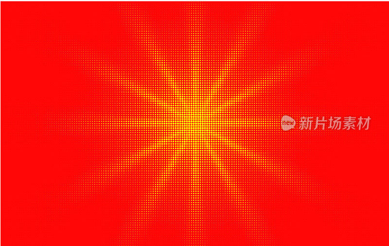 Comic red yellow background dotted gradient halftone pop art retro style design. Shine star or sun